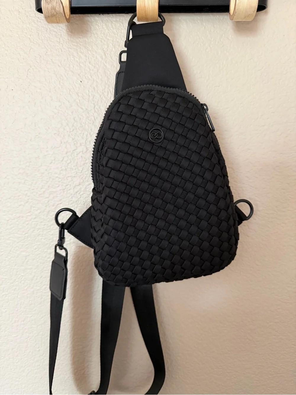CALIA by Carrie Underwood Black Woven Crossbody Sling Bag